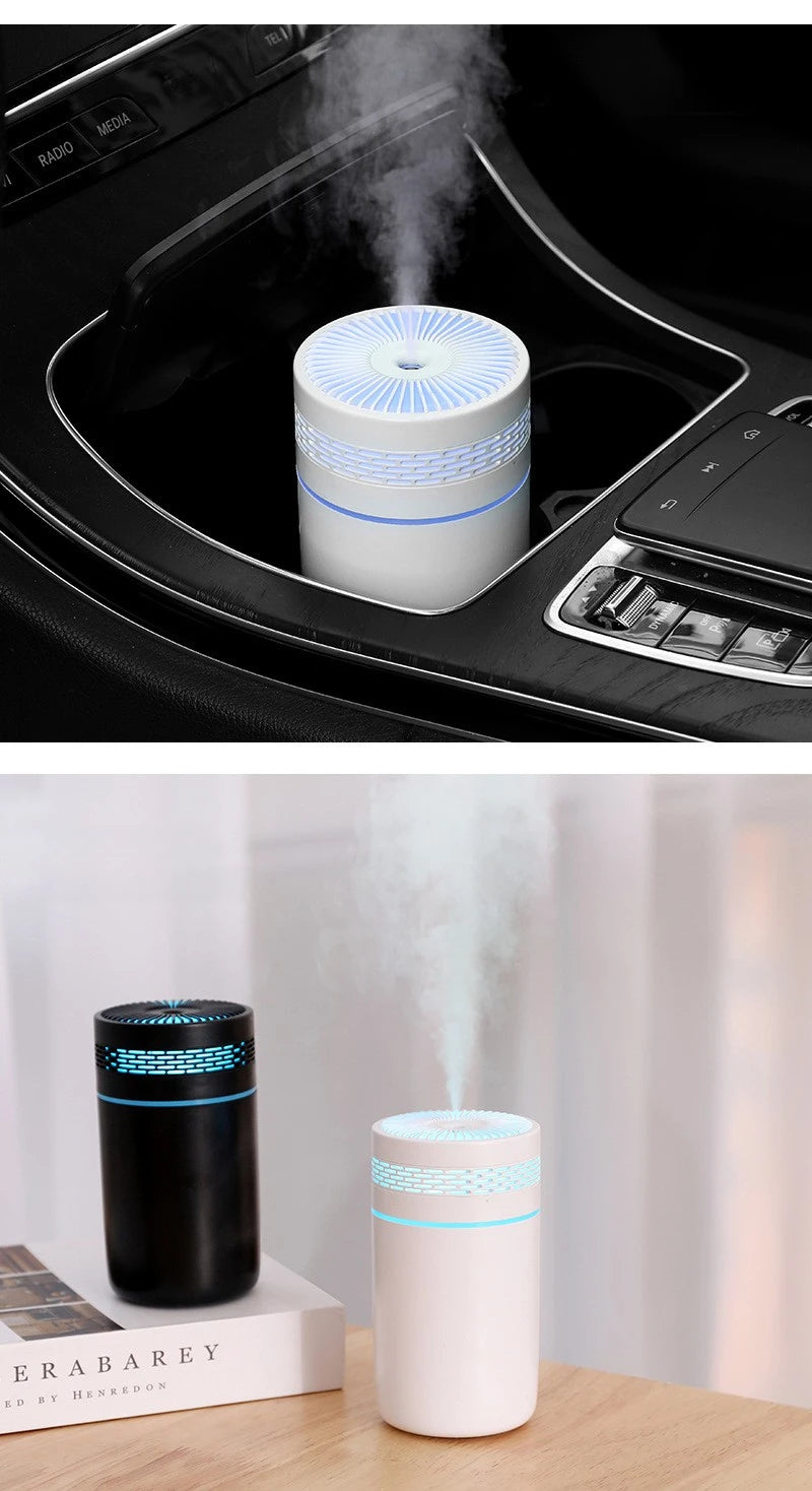 مرطب هواء للسيارة 250 مل، مرطب رذاذ صغير محمول مع ضوء LED يعمل بمنفذ USB، زيت عطري مختلف لغرفة النوم والسفر
