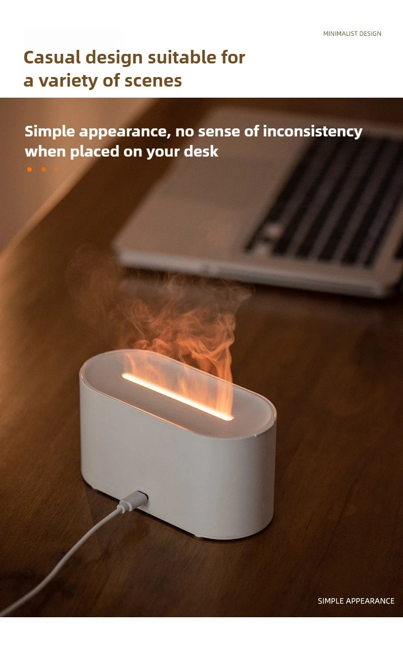 Aroma Diffuser Air USB Bedroom Desktop Coloful Atmosphere Lights Humidifier Ultrasonic Essential Oil Flame Lamp Difusor