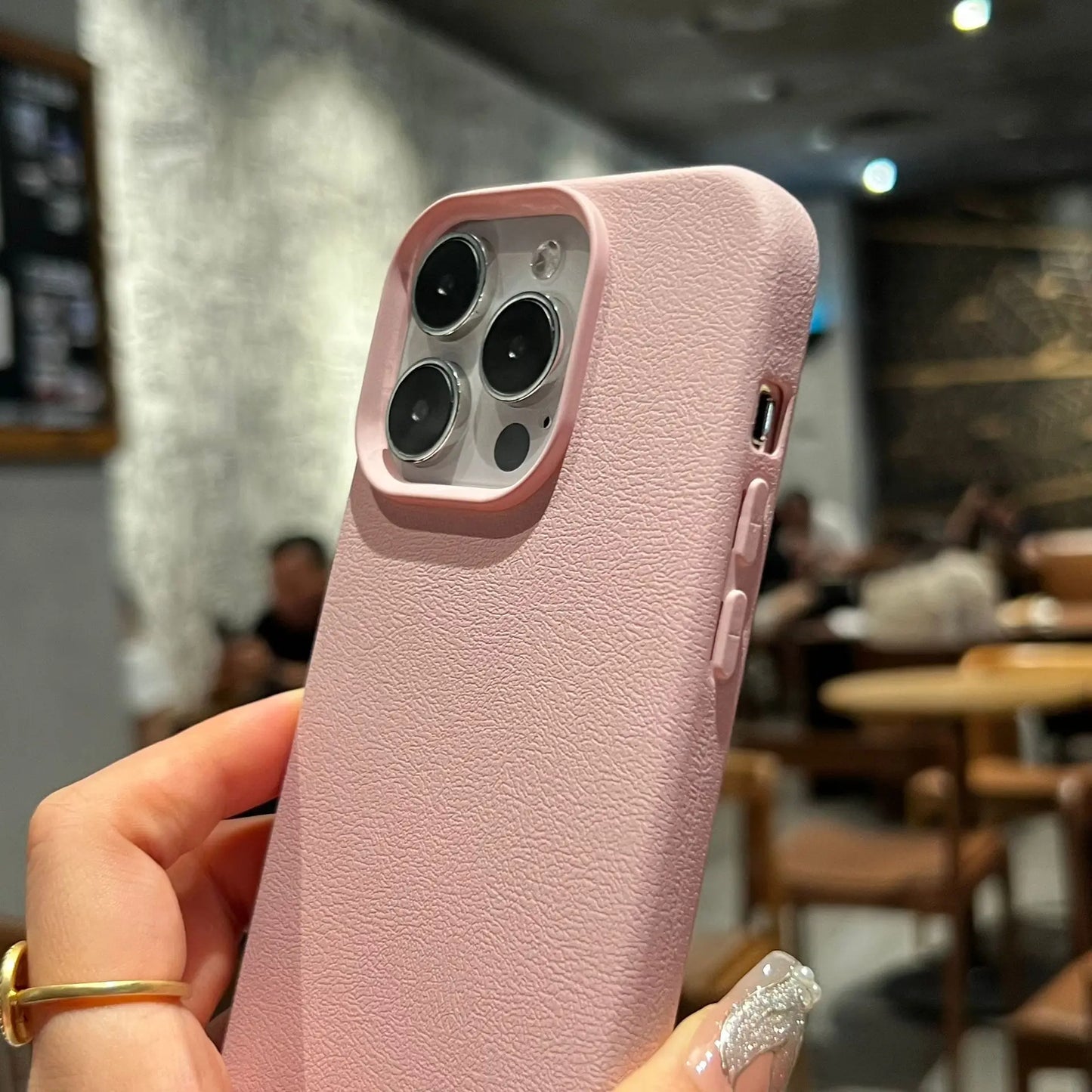 Luxury Silicone Litchi Lines Leather Phone Case For iPhone 16 15 14 13 12 11 Pro Max X XS XR Max Plus Soft Shockproof Full Cover