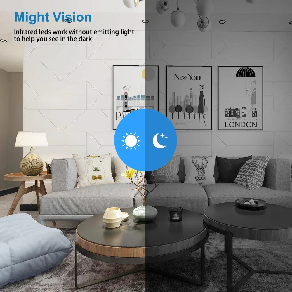 Full 1080P HD Mini WiFi Camera Indoor Home Security Wide Angle Cam Night Vision Motion Detection Surveillance Cam Loop Recording
