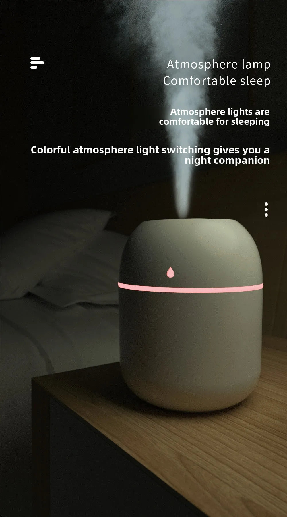 USB Water Drop Air Humidifier Car Home Desktop Indoor Household Mini Portable Mute Air Atomization Humidifier Home Appliances