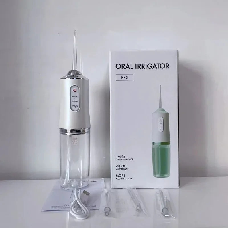 Portable Smart Electric Oral Irrigator Water Flosser 4 Jets 3 Modes Rechargeable Dental Water Jet Irrigator Dental Teeth Cleaner