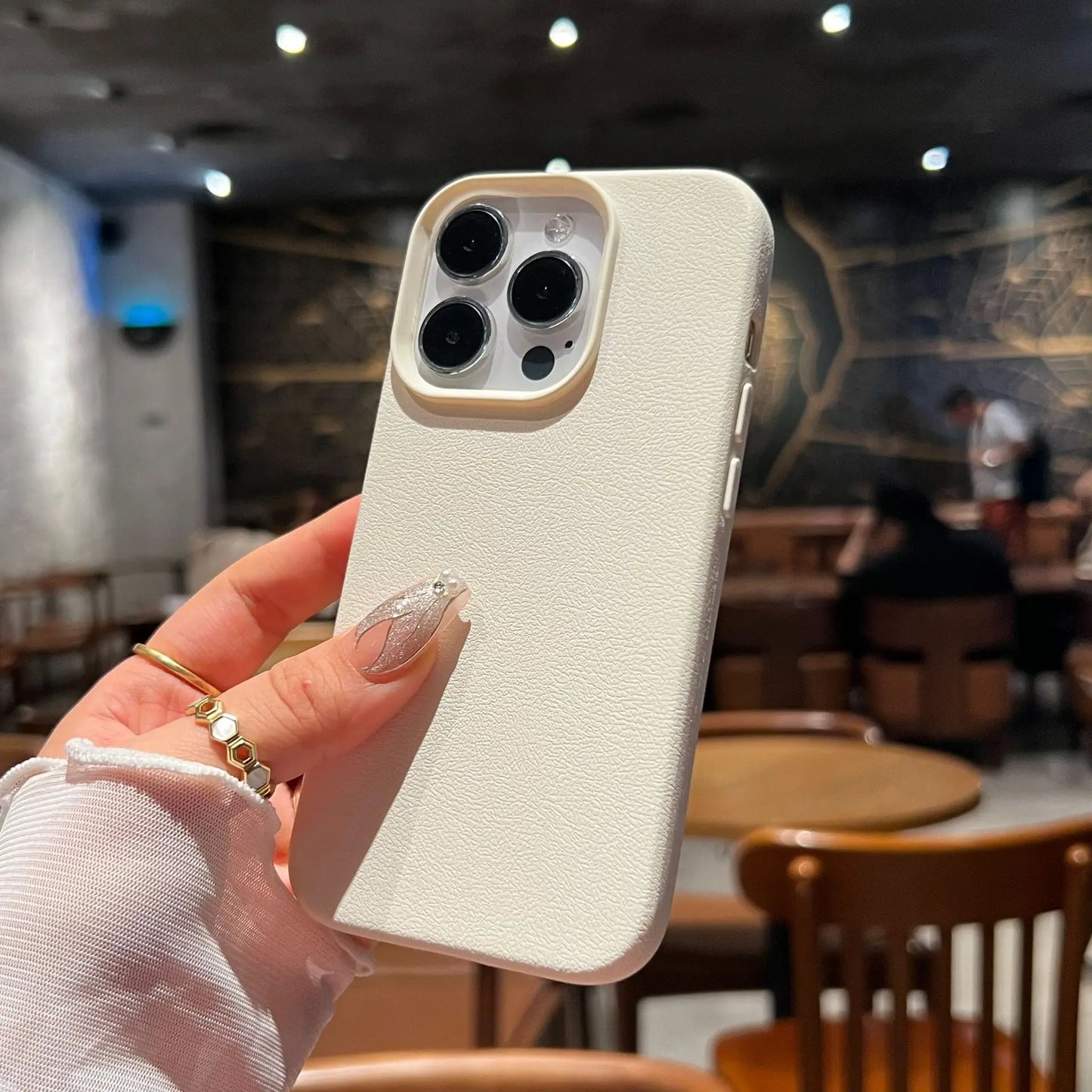 Luxury Silicone Litchi Lines Leather Phone Case For iPhone 16 15 14 13 12 11 Pro Max X XS XR Max Plus Soft Shockproof Full Cover