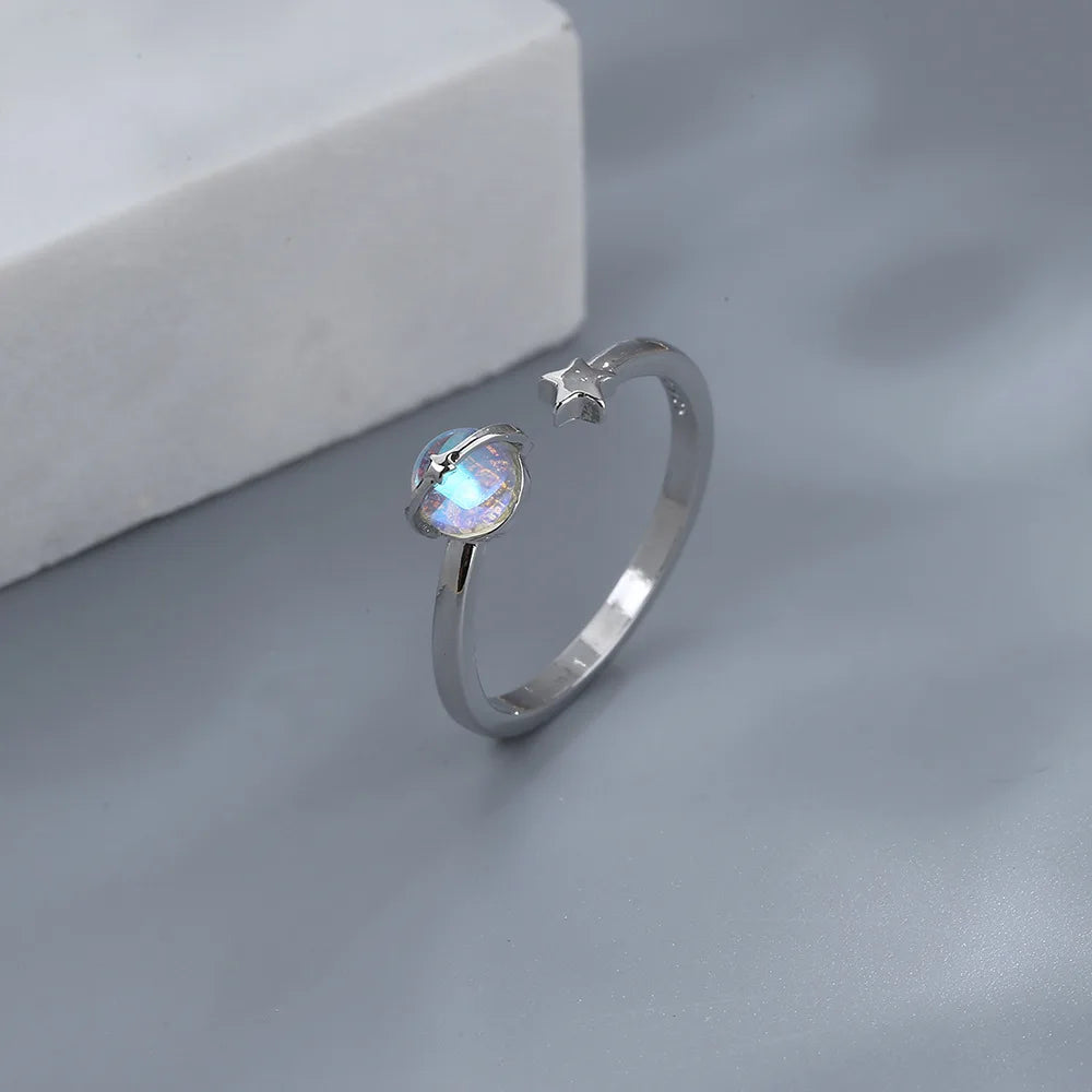 Silver Color Ring for Women Gift Shining Star Tassel Index Finger Cool Crystal Jewelry