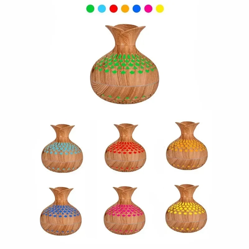 300ml Wood Grain Humidifier Aroma Diffuser Atomizer Household Humidifier Hydrating Instrument USB Desktop Humidifier