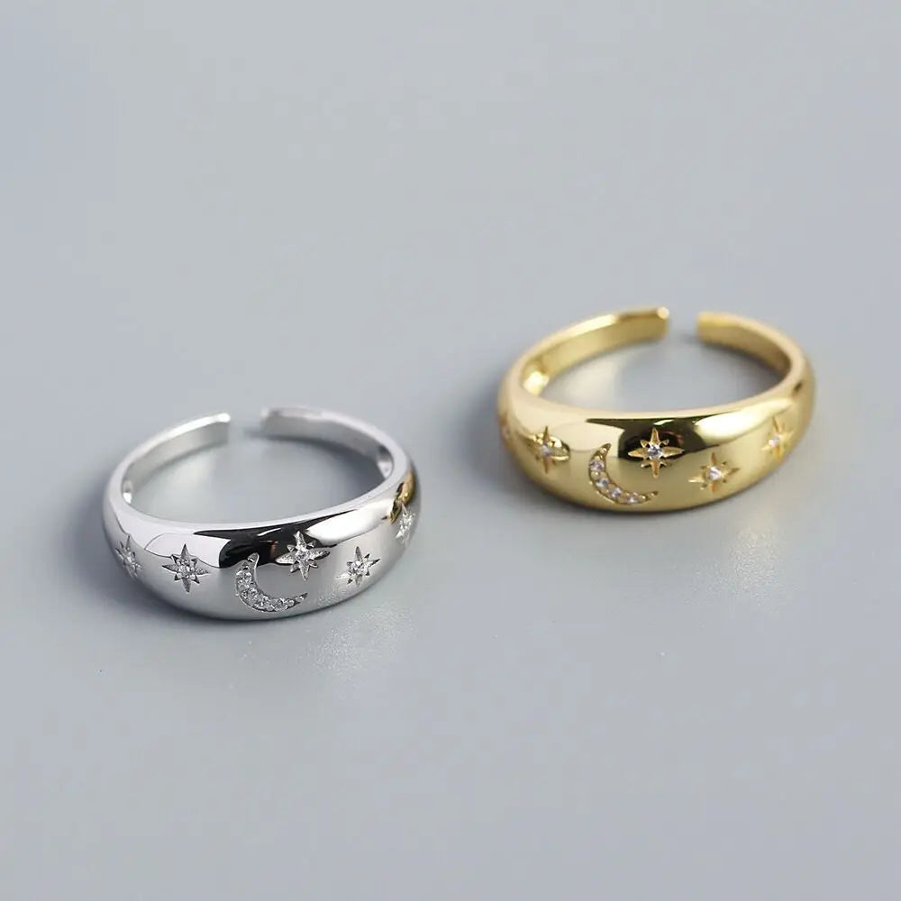 Silver Color Ring for Women Gift Shining Star Tassel Index Finger Cool Crystal Jewelry