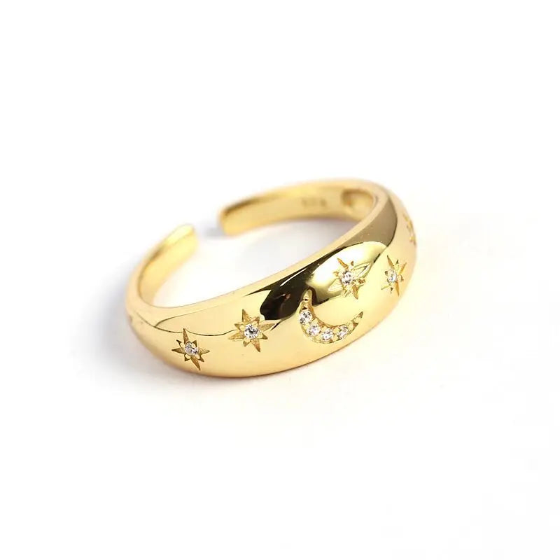 Silver Color Ring for Women Gift Shining Star Tassel Index Finger Cool Crystal Jewelry