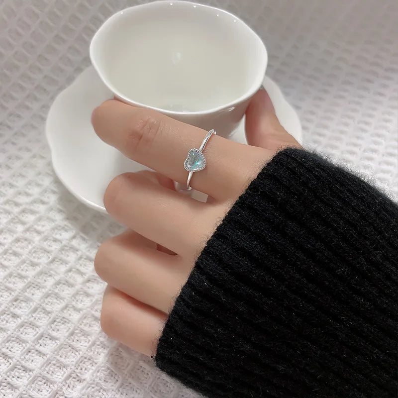 Silver Color Ring for Women Gift Shining Star Tassel Index Finger Cool Crystal Jewelry