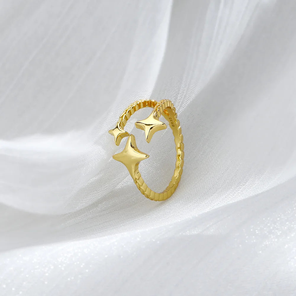 Silver Color Ring for Women Gift Shining Star Tassel Index Finger Cool Crystal Jewelry