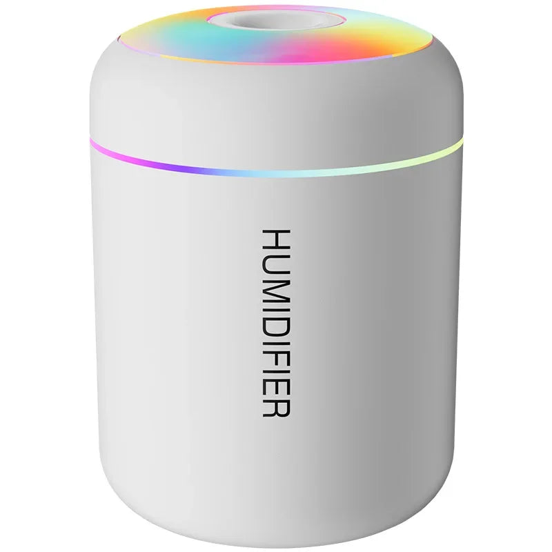 مرطب هواء صغير USB 180 مل مع موزع زيوت عطرية أساسية للمنزل والسيارة بالموجات فوق الصوتية مع صانع ضباب صامت مع مصباح LED ملون